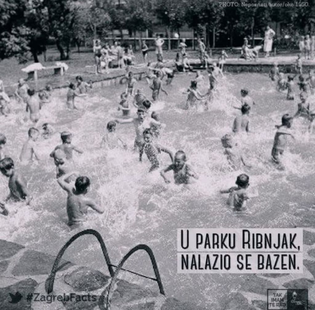 Park Ribnjak 1950-ih godina, bazen